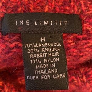 The Limited Lambswool Angora Rabbit Hair Blend Roll Neck Knit Sweater Red Size M